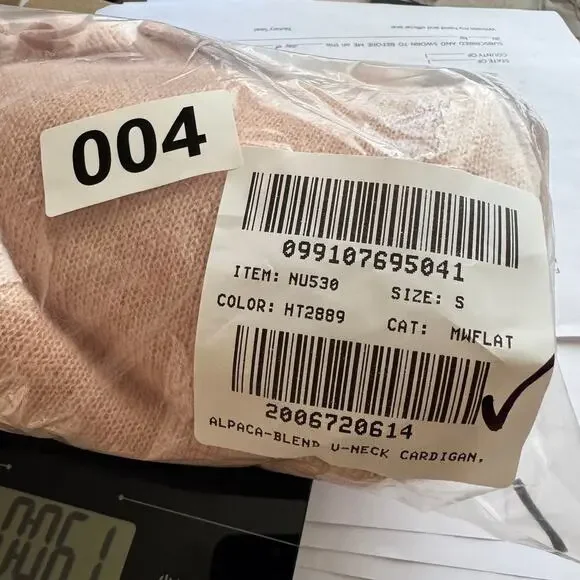 Madewell Alpaca-Blend V-Neck Cardigan WMNS S Pink Button Front NU530 Cropped LS